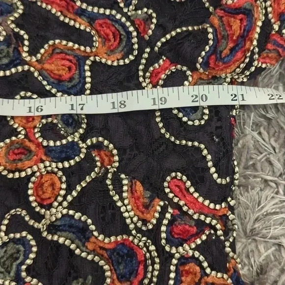 Dennis Basso Soutache Lace Jacket with Faux leather trim - Picture 9 of 10